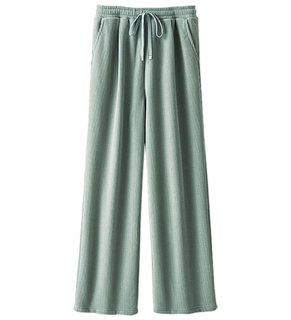 BELLUNA（ベルーナ）の「なめらか裏ベロアコーデュロイワイドパンツ（ワイドパンツ・ガウチョ）」｜詳細画像