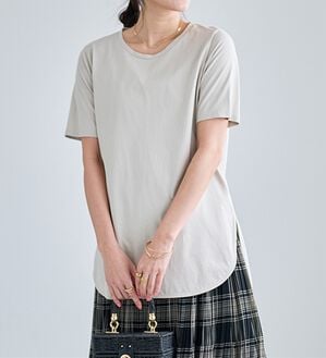 RANAN（ラナン）の「＜ＢＣ＞綿１００％ひんやりラウンドヘムプルオーバー（カットソー）」｜ライトグレー