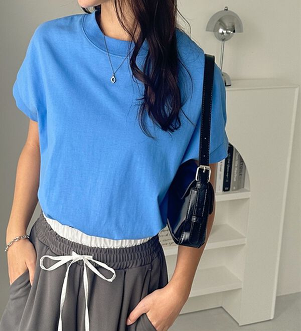 GeeRA（ジーラ）の「綿１００％フレンチスリーブチュニックＴシャツ（カットソー）」｜詳細画像