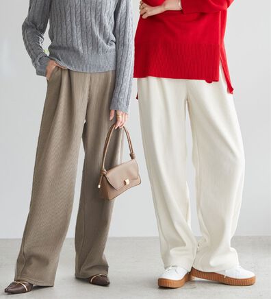 RANAN（ラナン）の「あったか裏ベロアニットコールワイドパンツ（ワイドパンツ・ガウチョ）」