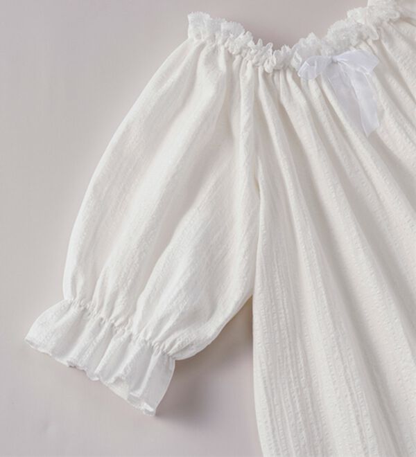 YU'NOW（ユナウ）の「【上下２点セット】スクエアネックドビーストライプパジャマ（パジャマ・ルームウェア）」｜詳細画像