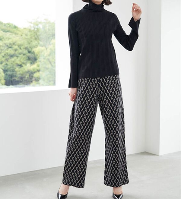 RANAN（ラナン）の「ニットジャカードパンツ（フルレングスパンツ）」｜詳細画像