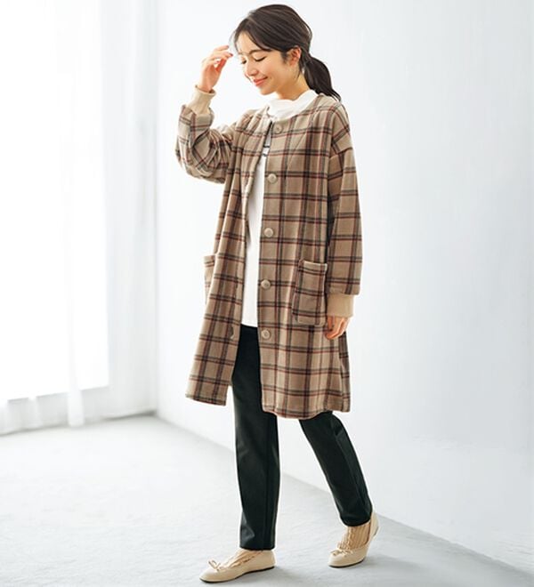 BELLUNA（ベルーナ）の「ふんわりなめらか裏ベロアカーデワンピース（その他カーディガン）」｜詳細画像