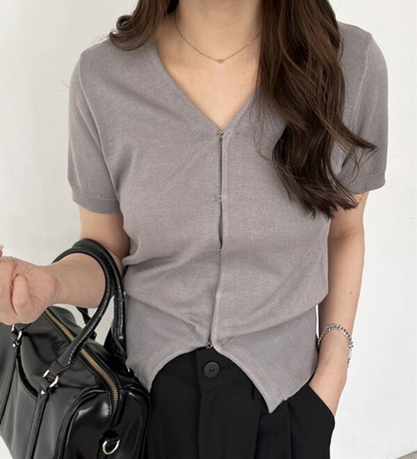 GeeRA（ジーラ）の「ホックデザインサマーカーディガン（ニットカーディガン）」｜詳細画像