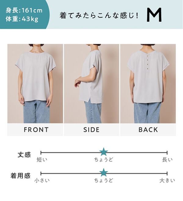 Viola e Viola（ヴィオラ エ ヴィオラ）の「【涼しく解決！】Ｔシャツ感覚で着られるブラウス（ブラウス）」｜詳細画像