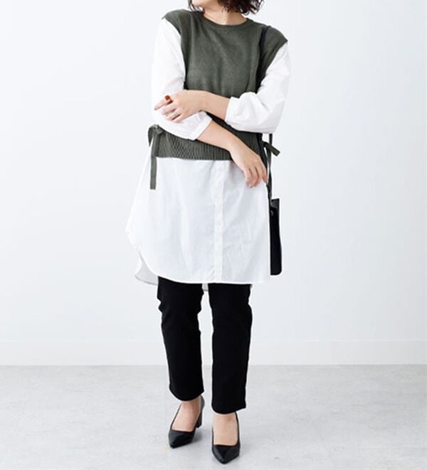 BELLUNA（ベルーナ）の「サイドリボンレイヤード風ワンピース（その他ワンピース）」｜詳細画像