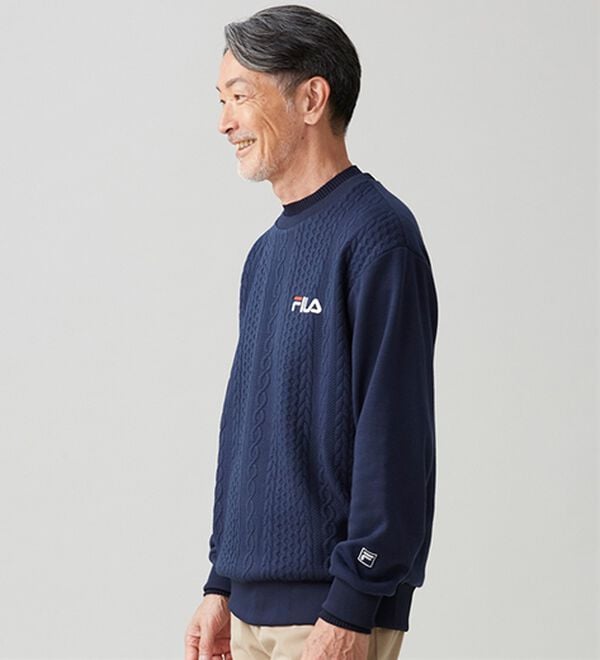 「＜フィラ＞ニット使いフクレジャカードトレーナー（メンズトレーナー）」｜詳細画像