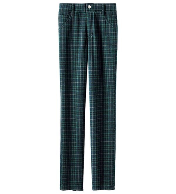 BELLUNA（ベルーナ）の「ポカポカすっきり！静電防止付裏ファーパンツ（フルレングスパンツ）」｜グリーン／ネイビー