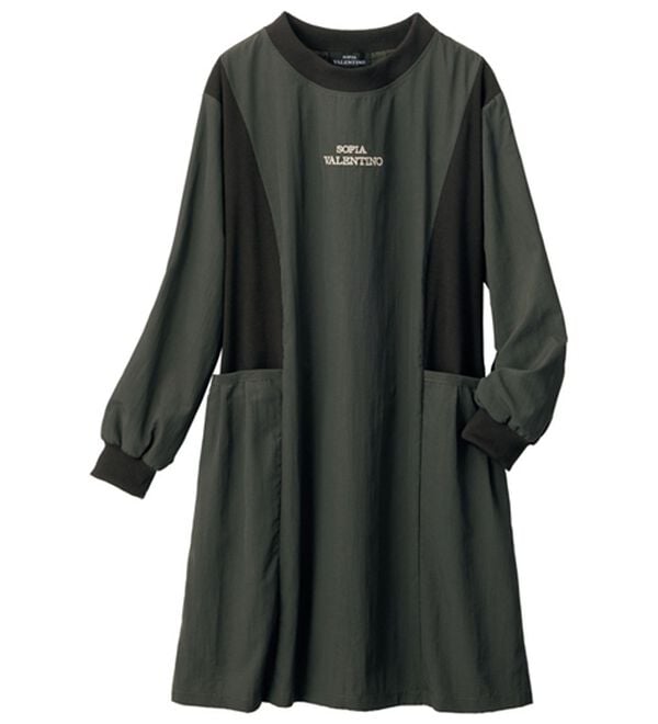 ルフラン（ルフラン）の「【２色組】【Ｓ．Ｖ】異素材使い上品ナイロンかっぽう（パジャマ・ルームウェア）」｜詳細画像