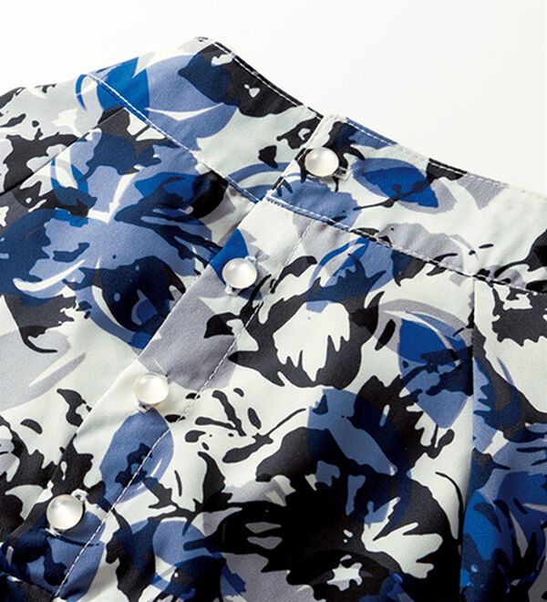 VINNO（ヴィノ）の「ハイネックギャザープリントチュニック（チュニック）」｜詳細画像