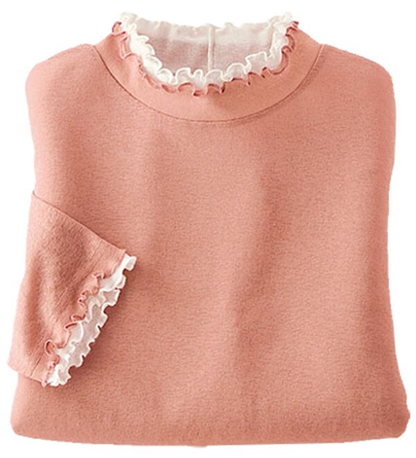 BELLUNA（ベルーナ）の「シアー素材重ね着風フリル衿プルオーバー（カットソー）」｜詳細画像