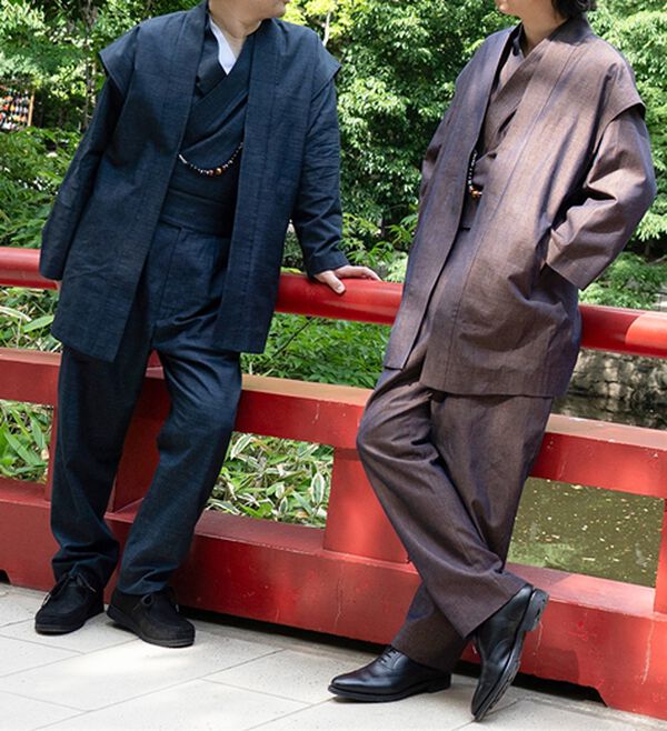 「三河木綿和風着物スーツ「翠」（メンズ和装・浴衣・和装グッズ）」｜詳細画像