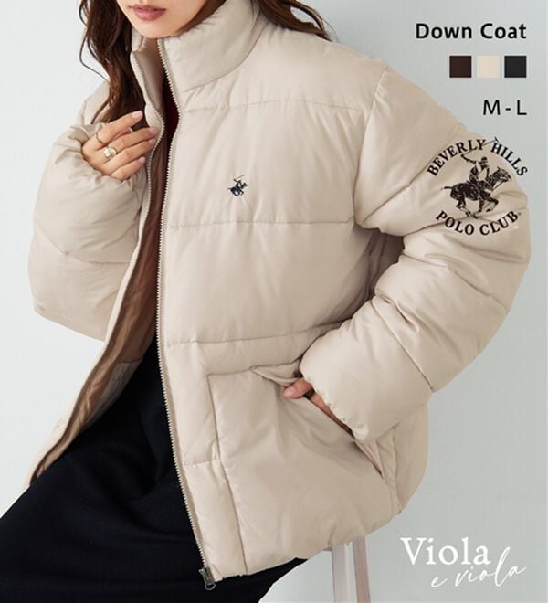 Viola e Viola（ヴィオラ エ ヴィオラ）の「【ビバリーヒルズポロクラブ】男女兼用フェイクダウンコート（ハーフコート）」｜詳細画像