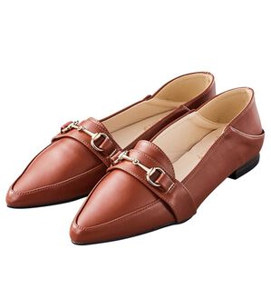 GeeRA（ジーラ）の「選べる！ビットローファー（ポインテットトゥ）（パンプス）」｜キャメル