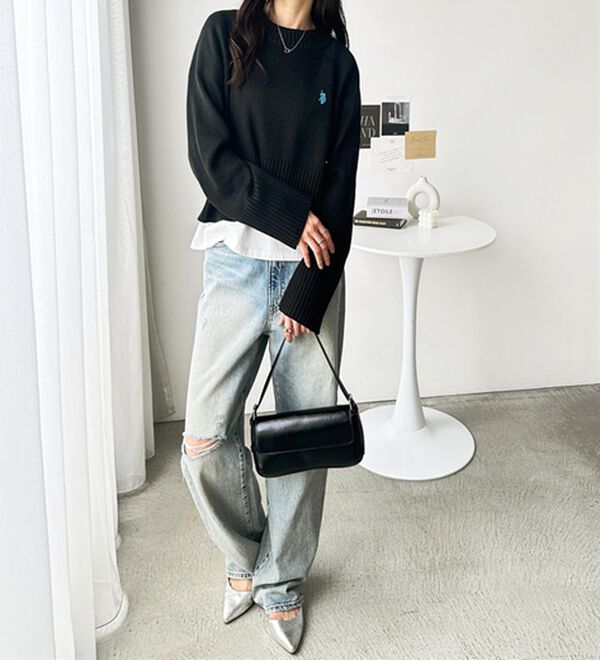 GeeRA（ジーラ）の「【ＵＳ．ＰＯＬＯ　ＡＳＳＮ】ショート丈ニット（ニット・セーター）」｜詳細画像