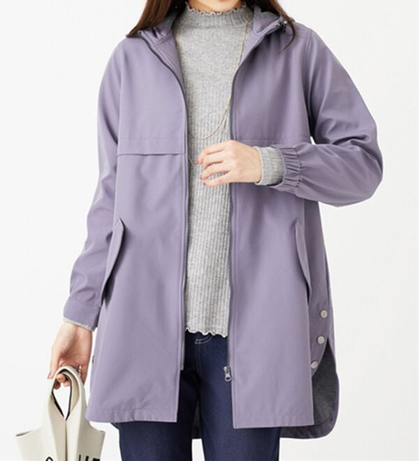 BELLUNA（ベルーナ）の「はっ水加工ボンディング素材ロング丈パーカー（ハーフコート）」｜詳細画像