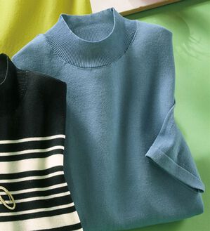 ルフラン（ルフラン）の「Ｔシャツ気分な上品サマーニット（ニット・セーター）」｜ブルーグレー