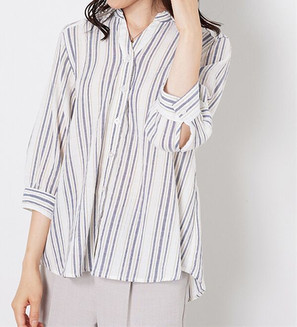 BELLUNA（ベルーナ）の「スキッパー衿ぽこぽこ素材ブラウス（ブラウス）」｜詳細画像