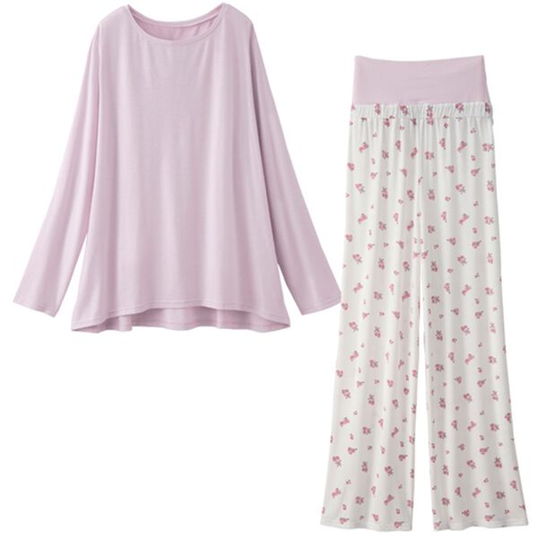 YU'NOW（ユナウ）の「【上下２点セット】ゆったりレーヨンブレンドハラマキパジャマ（パジャマ・ルームウェア）」｜詳細画像