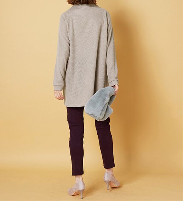 BELLUNA（ベルーナ）の「あぜ調裏起毛素材ワイドネックチュニック（チュニック）」｜詳細画像