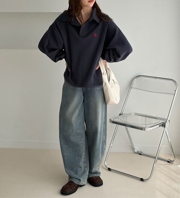 GeeRA（ジーラ）の「【U.S.POLO ASSN.】表ピーチポロ衿スウェット（カットソー）」｜詳細画像