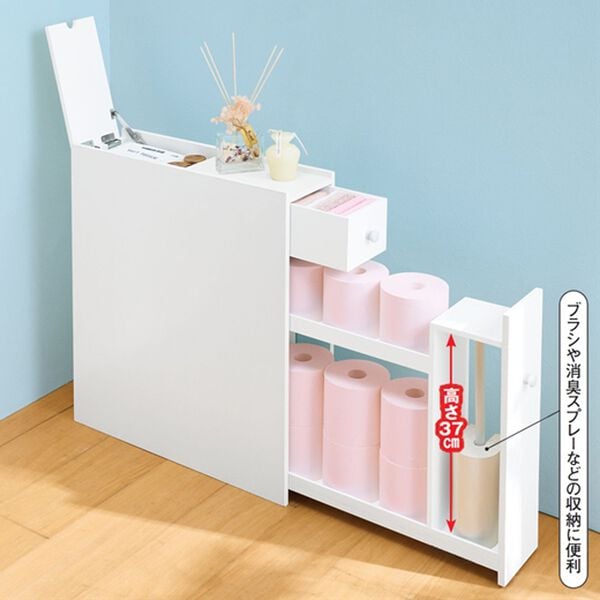 「大量巻きも入るスリムトイレラック（その他トイレ用品）」｜詳細画像