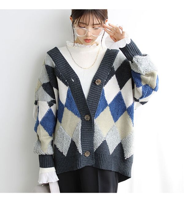 GeeRA（ジーラ）の「プリーツ付ハイネックリブニットトップス（ニット・セーター）」｜詳細画像