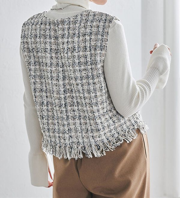 RANAN（ラナン）の「ツイードショートベスト（ベスト）」｜詳細画像