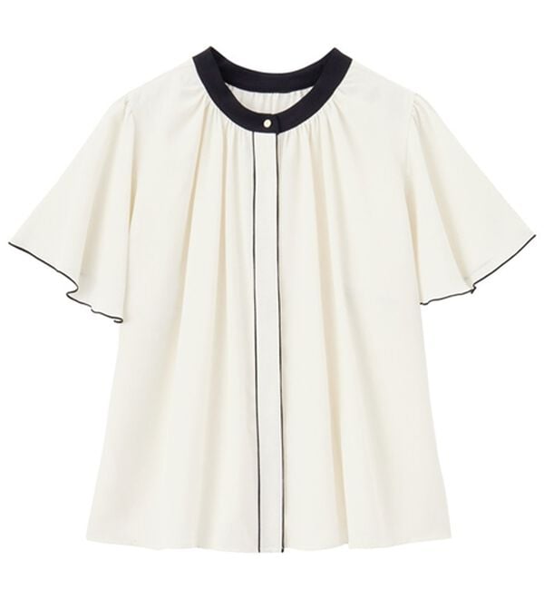 GeeRA（ジーラ）の「前後２ＷＡＹ配色フレアー袖ブラウス（ブラウス）」｜詳細画像