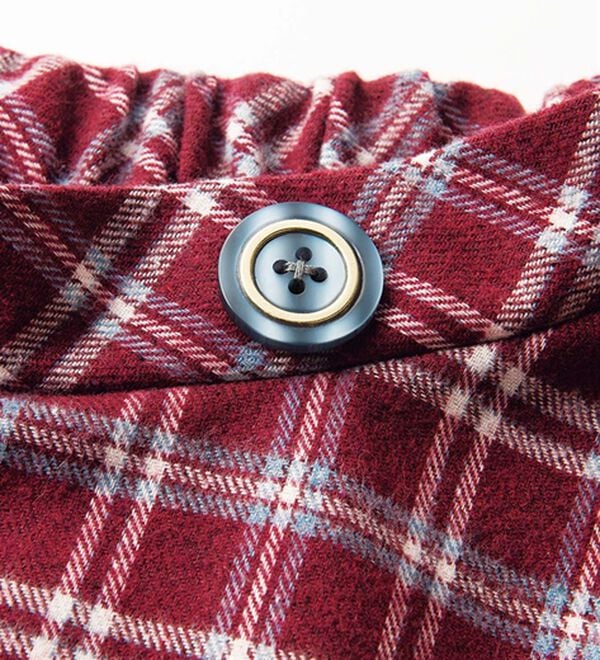 ルフラン（ルフラン）の「【２色組】ウール調チェック柄カフタン（ホームウェア）」｜詳細画像