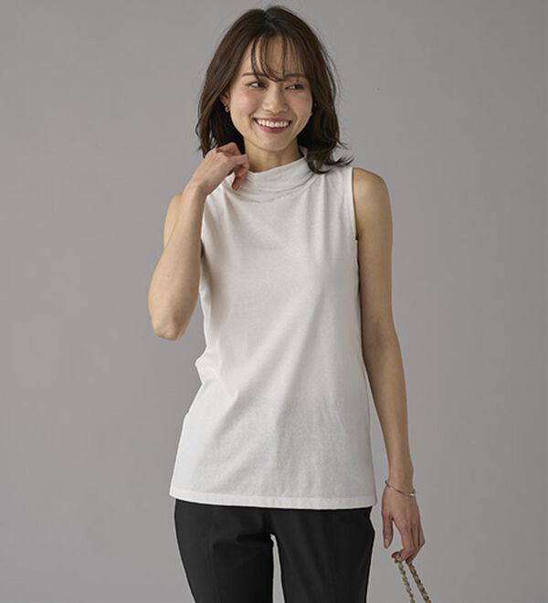 BELLUNA（ベルーナ）の「綿混素材脇汗対策チュール使いインナー（タンクトップ・キャミソール）」｜詳細画像