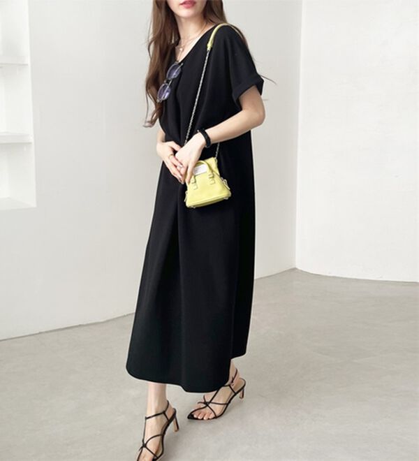 GeeRA（ジーラ）の「ひんやり快適！ジャカードスキッパーワンピ（カットソーワンピース）」｜詳細画像