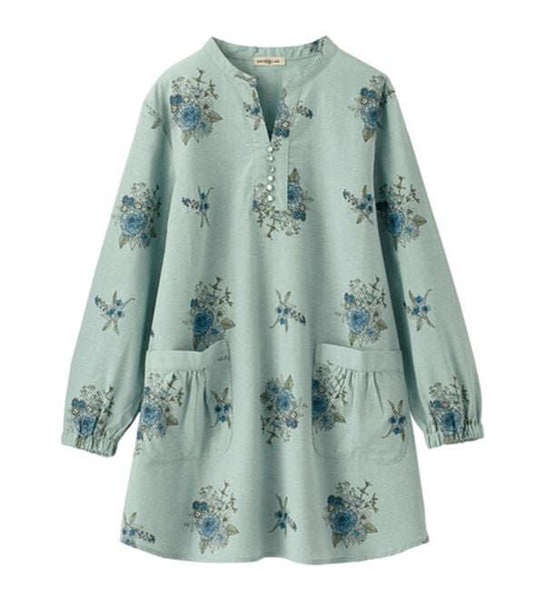 BELLUNA（ベルーナ）の「綿１００％平織りしっかり素材かっぽうチュニック（パジャマ・ルームウェア）」｜詳細画像