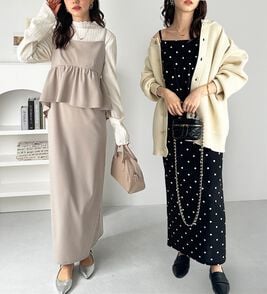 GeeRA（ジーラ）の「楽ちん！ペプラムキャミワンピース（カットソーワンピース）」