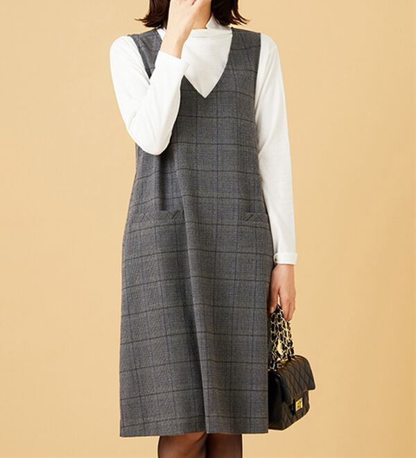 BELLUNA（ベルーナ）の「ウール調素材ジャンパードレス（ジャンパースカート）」｜詳細画像