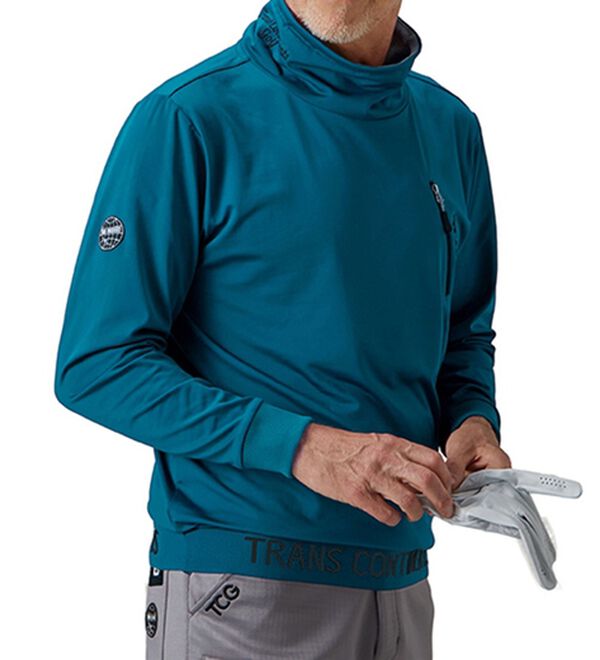 「＜トランスコンチネンツゴルフ＞ネックウォームウインドブレーカー（メンズトレーナー）」｜ブルー
