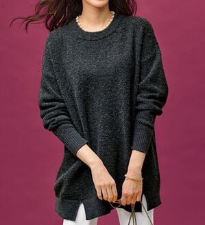 BELLUNA（ベルーナ）の「ブークレ素材衿パールニットプルオーバー（ニット・セーター）」｜詳細画像