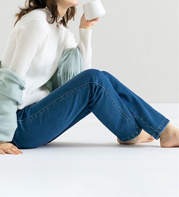 ルフラン（ルフラン）の「【２本組】濃柔デニムパンツ＜ポニム＞（フルレングスパンツ）」｜詳細画像