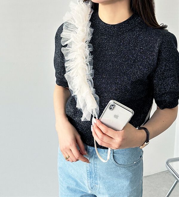 GeeRA（ジーラ）の「チュールショルダーストラップ（その他ファッション小物）」｜アイボリー