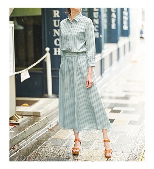 BELLUNA（ベルーナ）の「即コーデ完成！綿１００％ストライプ柄セットアップ（セットアップ）」｜詳細画像