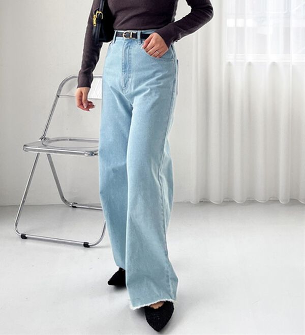 GeeRA（ジーラ）の「オリジナルパッチハイウエストデニム（ワイドパンツ・ガウチョ）」｜詳細画像