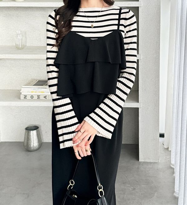 GeeRA（ジーラ）の「フリルキャミワンピース（カットソーワンピース）」｜詳細画像