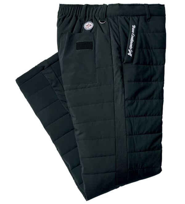 「＜トランスコンチネンツゴルフ＞ラウンドに便利な中わたゴルフパンツ（メンズフルレングスパンツ）」｜ブラック