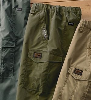 「＜アウトドアプロダクツ＞年間定番らくらくカーゴパンツ（メンズフルレングスパンツ）」｜カーキ