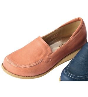 ルフラン（ルフラン）の「外反母趾対応　メディフィット５Ｅシンプルモカシンシューズ（フラットシューズ）」｜ピンクベージュ