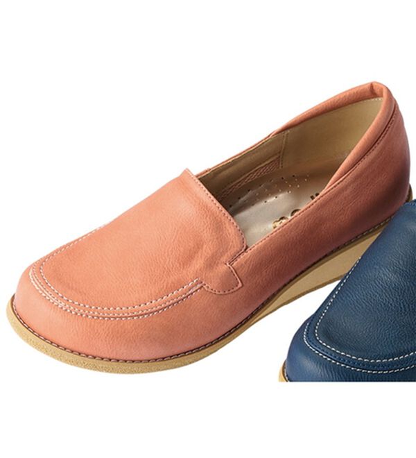 ルフラン（ルフラン）の「外反母趾対応　メディフィット５Ｅシンプルモカシンシューズ（フラットシューズ）」｜ピンクベージュ