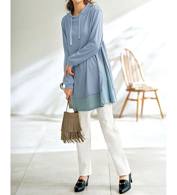 BELLUNA（ベルーナ）の「ワイドネック裾リブ切替チュニック（チュニック）」｜詳細画像