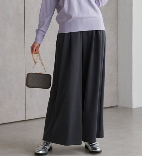 RANAN（ラナン）の「柔らかあったか！裏起毛ロングフレアガウチョパンツ（フルレングスパンツ）」｜詳細画像