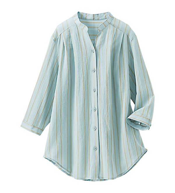 BELLUNA（ベルーナ）の「ストライプ柄スキッパーブラウス（ブラウス）」｜詳細画像