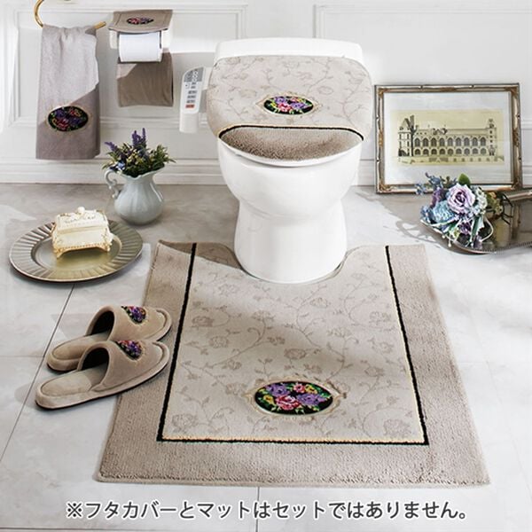 「シェニール織トイレタリー（ロゼ）（トイレマット）」｜ベージュ